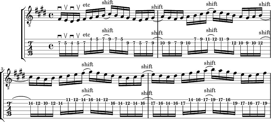 shifting from the first position to the final